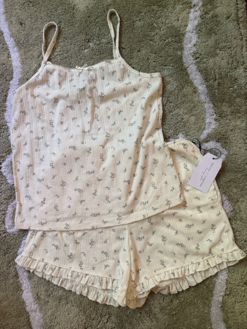 NWT Better Together Women’s Cream Floral Cami & Short Sleep Set